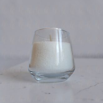 Mini gyertyaüveg homokviasszal töltve